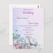 Hochzeit der personalisiert-romantischen weißen Ta Postkarte (Vorne/Hinten)