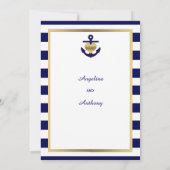 Hochzeit der personalisierten klassischen Nautical Einladung (Rückseite)