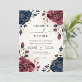 Hochzeit der reichen botanischen Blumenbrille der Einladung (Stehend Vorderseite)