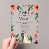 Hochzeit der romantischen Braut und des Blumengart Acryleinladungen (Insitu (Handheld))