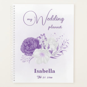 Hochzeit der romantischen violetten Blumen Planer