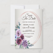 Hochzeit der rosa roten Flora Save The Date (Vorderseite)