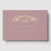 Hochzeit der Rose botanisches Wappen Gästebuch (Vorderseite)