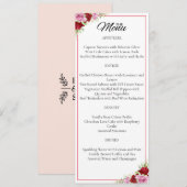 Hochzeit der Rose Floral Menükarte (Vorne/Hinten)