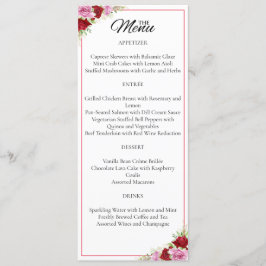 Hochzeit der Rose Floral Menükarte