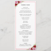 Hochzeit der Rose Floral Programm (Rückseite)