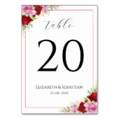 Hochzeit der Rose Floral Tischnummer (Rückseite)