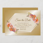 Hochzeit der Rose Gold Save The Date (Vorne/Hinten)