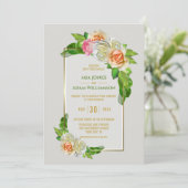 Hochzeit der Rose Goldbrasse Einladung (Stehend Vorderseite)