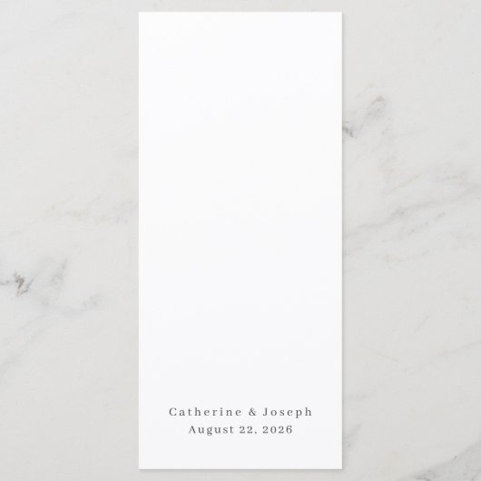 Hochzeit der Rose Menükarte (Rückseite)