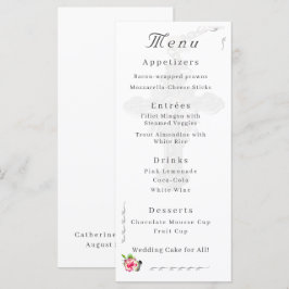 Hochzeit der Rose Menükarte