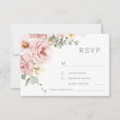 Hochzeit der Rose Watercolor RSVP Karte (Vorderseite)