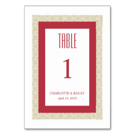 Hochzeit der roten islamischen Geometrie Tischnummer