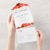 Hochzeit der Roten Popper All In One Einladung (Abreißen)