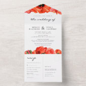 Hochzeit der Roten Popper All In One Einladung (Innen Boden)