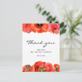 Hochzeit der Roten Popper Dankeskarte (Stehend Vorderseite)