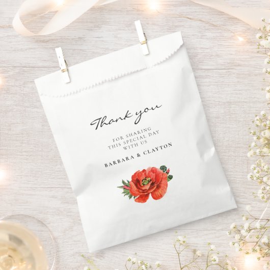 Hochzeit der Roten Popper Geschenktütchen (Ausgeschnitten)