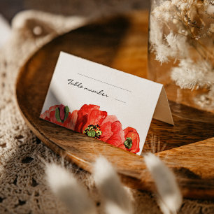 Hochzeit der Roten Popper Platzkarte