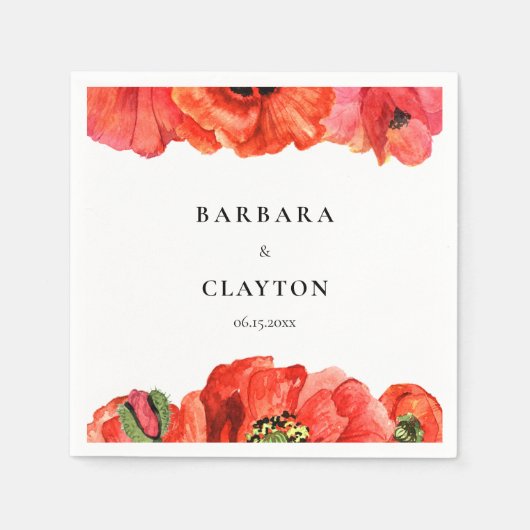 Hochzeit der Roten Popper Serviette (Vorderseite)