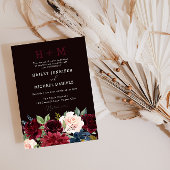 Hochzeit der Roten Weinflora Einladung