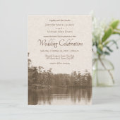 Hochzeit der ruhigen Bergwelt Einladung (Stehend Vorderseite)