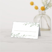 Hochzeit der Rustikal Sage Green Floral Wildblume Platzkarte (Vorderseite)