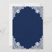Hochzeit der Rustikalen Navy Blue Burlap Lace Hydr Einladung (Rückseite)