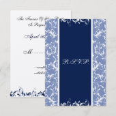 Hochzeit der schicken Damassohne RSVP Standard 3.5 Karte (Vorne/Hinten)