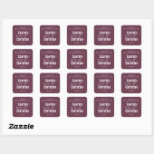 Hochzeit der Schrift Plum Square Quadratischer Aufkleber (Blatt)