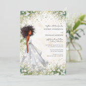 Hochzeit der schwarzen Braut Einladung (Stehend Vorderseite)