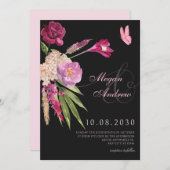 Hochzeit der Schwarzen Flora Einladung (Vorne/Hinten)