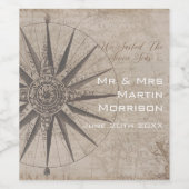 Hochzeit der Seejacht Weinetikett (Einzelnes Label)