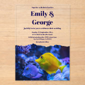 Hochzeit der Seeküste an der Küste des Blauen Unte Acryleinladungen (Vorderseite)