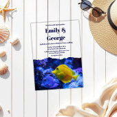 Hochzeit der Seeküste an der Küste des Blauen Unte Acryleinladungen