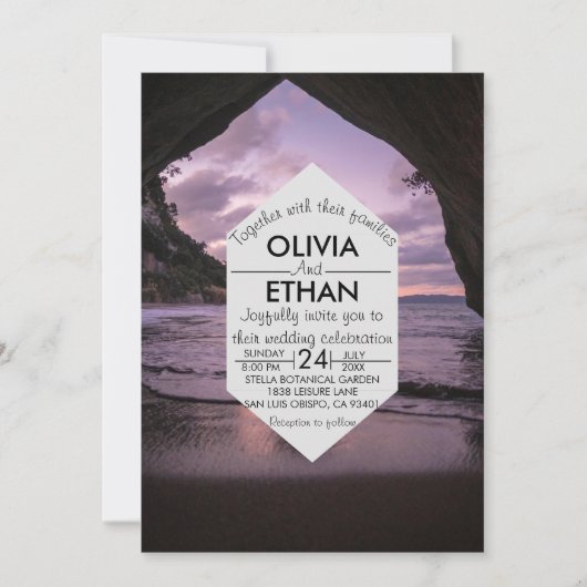 Hochzeit der Seeküste Einladung (Vorderseite)