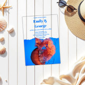 Hochzeit der Seeküste unter blauem Navy Acryleinladungen