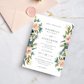 Hochzeit der Seeschifffahrt, Blauen und rosa Blume Einladung