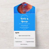 Hochzeit der Seestreitkräfte an der Seeküste All In One Einladung (Innen Boden)