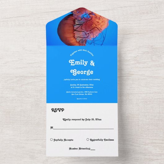 Hochzeit der Seestreitkräfte an der Seeküste All In One Einladung (Innen Boden)