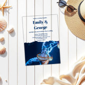 Hochzeit der Seestreitkräfte unter der Meeresquall Acryleinladungen