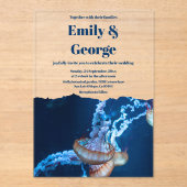 Hochzeit der Seestreitkräfte unter der Meeresquall Acryleinladungen (Vorderseite)