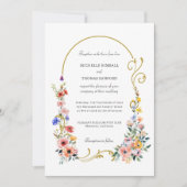 Hochzeit der Sommerarche der Wildblume Watercolor Einladung (Vorderseite)