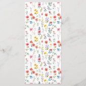 Hochzeit der Sommerarche der Wildblume Watercolor Menükarte (Rückseite)