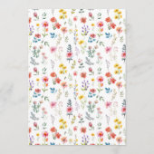 Hochzeit der Sommerarche der Wildblume Watercolor Menükarte (Rückseite)