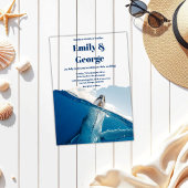 Hochzeit der Sommerküste des Whale Blue Underwater Acryleinladungen