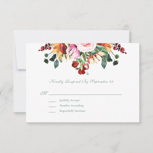 Hochzeit der Sonnenblumen im Herbst RSVP (Vorderseite)