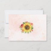 Hochzeit der Sonnenblumen Korallenflora RSVP Karte (Rückseite)