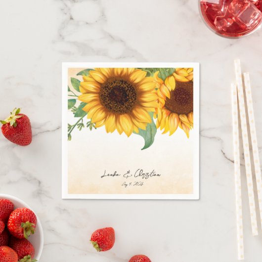 Hochzeit der Sonnenblumen Serviette (Beispiel)