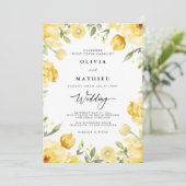 Hochzeit der sonnigen Gelbflora Einladung (Stehend Vorderseite)