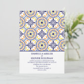 Hochzeit der spanischen Marine Yellow Tile Einladung (Stehend Vorderseite)